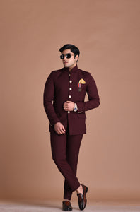 Exclusive Wine Traditional Jodhpuri Suit | Free Personalisation Handmade | Festival Family Functions| Perfect for Wedding and Party Wear